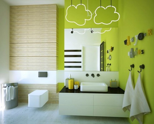 Zielona łazienka w nowoczesnym stylu