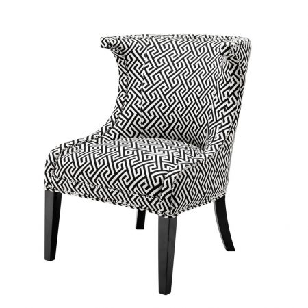 Krzesło Elson biało-czarne Eichholtz