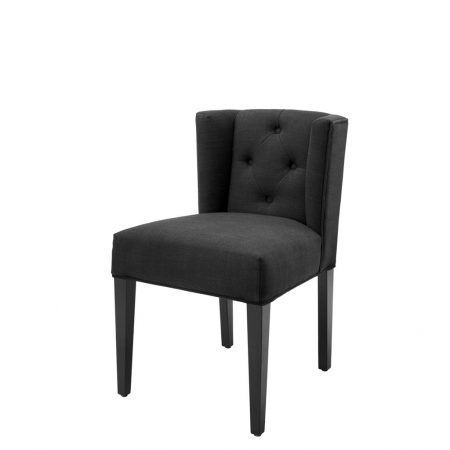 Eleganckie czarne krzesło do jadalni Boca Raton Eichholtz
