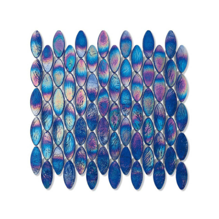 Niebieska mozaika ze szkła z tęczowym refleksem DOMES 219 SILK