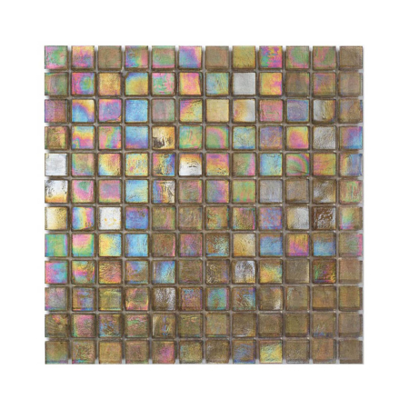 Oliwkowa mozaika ze szkła z tęczowym refleksem CUBES 210,5 SATIN