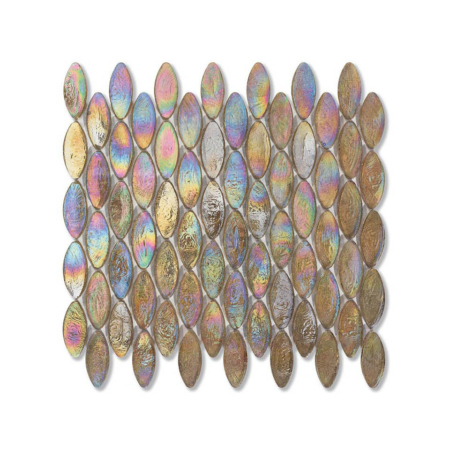 Oliwkowa mozaika ze szkła z tęczowym refleksem DOMES 210,5 SATIN