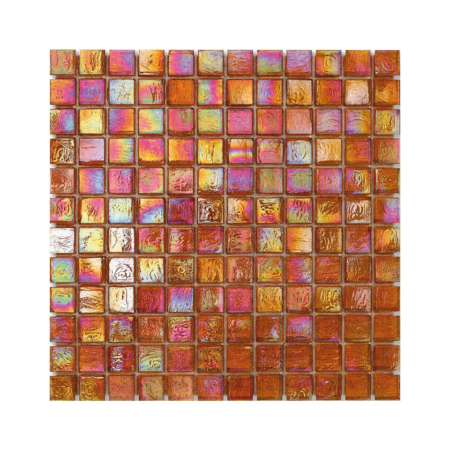 Pomarańczowa mozaika ze szkła z tęczowym refleksem CUBES 203 JUTE