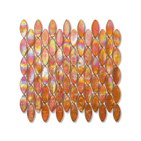 Pomarańczowa mozaika ze szkła z tęczowym refleksem DOMES 203 JUTE
