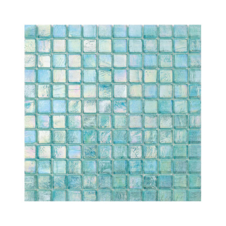 Turkusowa mozaika ze szkła z tęczowym refleksem CUBES 242 ORGANZA