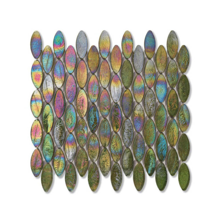 Zielona mozaika ze szkła z tęczowym refleksem DOMES 244 TWEED