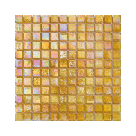 Żółta mozaika ze szkła z tęczowym refleksem CUBES 205 HEMP