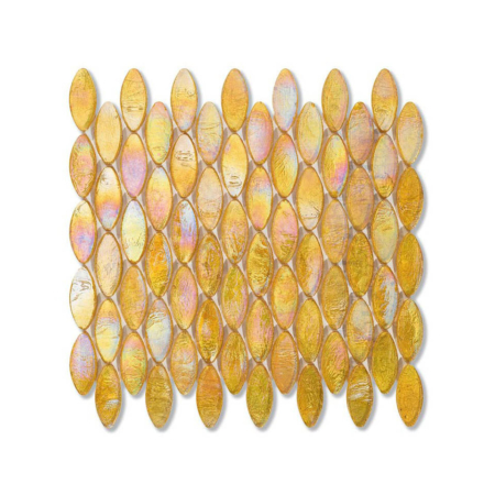 Żółta mozaika ze szkła z tęczowym refleksem DOMES 205 HEMP