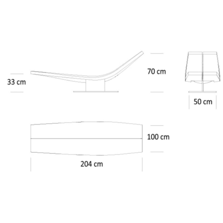 Minimalistyczny szezlong z drewna Kalia Zanat