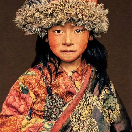 Gobelin Tibetan Child taupe Thomas Albrecht